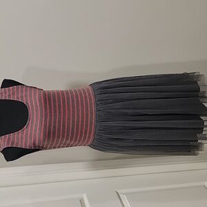 Matilda Jane Striped Red and Gray Dress